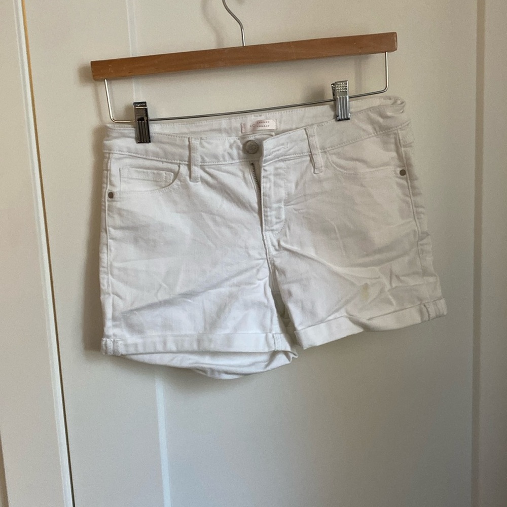 White jean shorts by Lauren Conrad